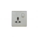 IVORY SMALL BUTTON ( 1GANG + MF SOCKET )