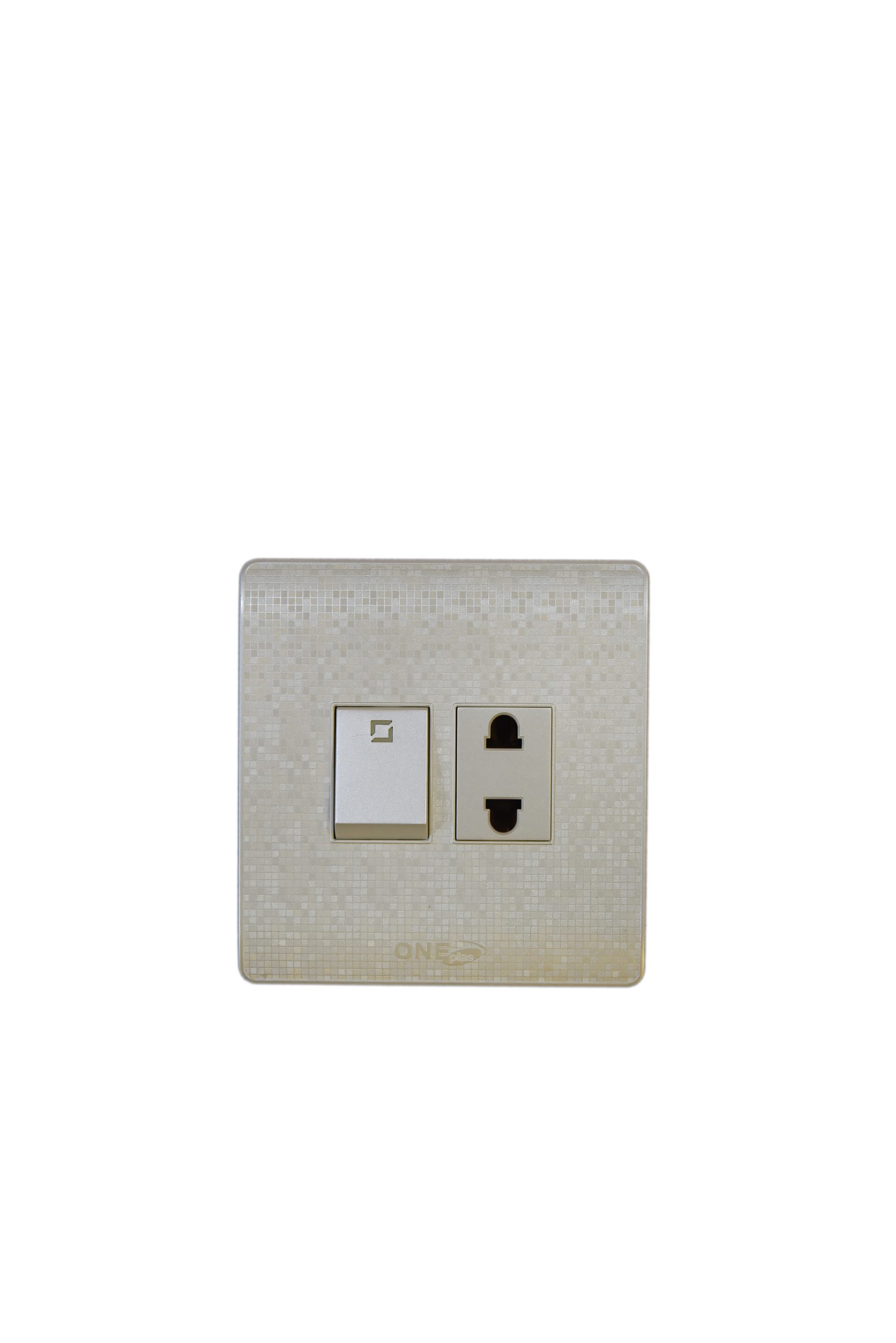 DSC_9703 IVORY SMALL BUTTON ( 1GANG + 1SOCKET ) - Image 1