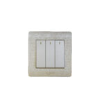 IVORY BIG BUTTON -3 GANG 1 WAY SWITCH
