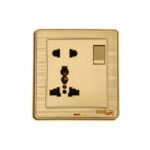 GLORY 5 PIN MULTI SOCKET WITH SWITCH (GOLD)