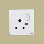 GLOVE Glass- 15A 3 PIN SOCKET (White)