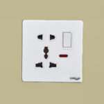 GLOVE Glass- 5 PIN MULTI SOCKET WITH SWITCH (White)