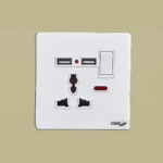 GLOVE Glass- 5 PIN MULTI SOCKET+USB (White)